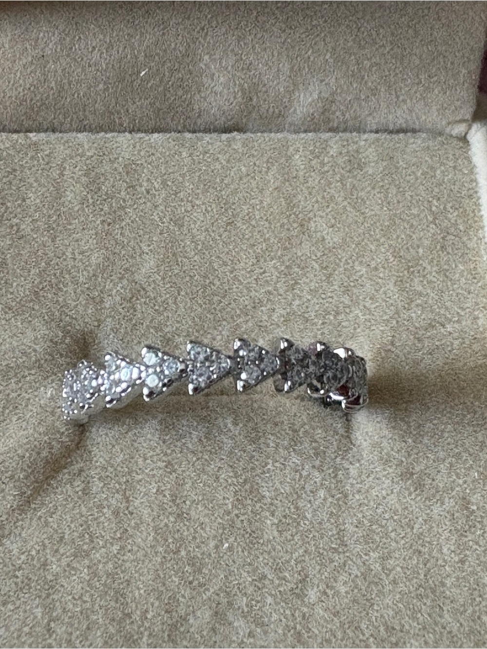 Moissanite Diamond Sterling Silver Band Size 8 With Box - Picture 4 of 8